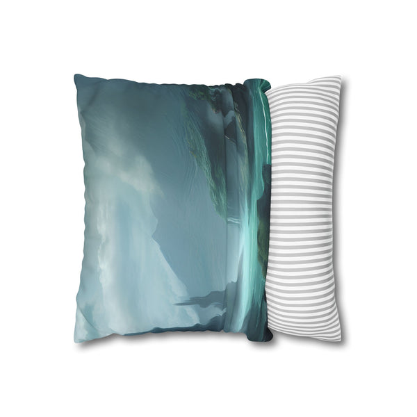 A Fantasy Landscape on the Edge of the World Double-Sided Square Cushion Cover