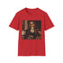 Charcoal cotton crew neck t-shirt with 90s grunge revival distressed design