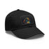 Neon watercolor baseball cap with light brown patch, rectangle shape.