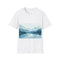 Alaska beauty watercolor tee in charcoal, size small, regular fit.
