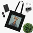 Giraffe Geek Chic Black Cotton Tote Bag: Stylish and whimsical accessory.
