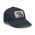 Magical Watercolor Unicorn Baseball Cap, White with Light Brown patch, Rectangle