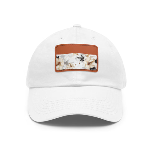 Botanical XRay Blossom Cap in White with Light Brown Patch.