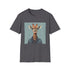 Hipster Giraffe T-Shirt in Charcoal, size S - Trendy, witty tee design.