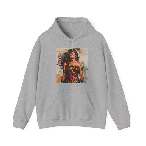 Themysciras Palette Navy Hoodie: Wonder Woman painting on Themyscira.