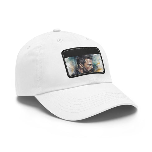 Ben Affleck Batman Watercolor Hat with Light Brown Rectangle Patch