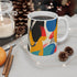11oz Bold Bright Abstract Ceramic Coffee Mug for Home & Kitchen