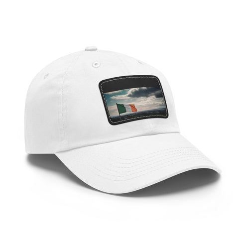 Emerald Isle Pride Baseball Cap in White with Light Brown patch