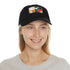 GeoCool Abstract Shapes Baseball Cap in White with Light Brown Rectangle patch