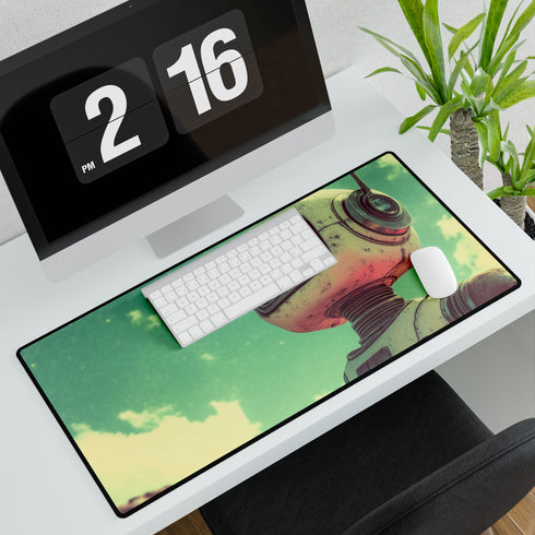 A Retro Robot in a Vintage Sci Fi Scene Gaming XXL Extended Desk Mat
