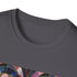 Abstract Art Deco Charcoal T-Shirt with Geometric Patterns for Men and Women