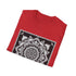 Serene Mandala charcoal color T-shirt with intricate mandala design.