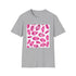 Vintage distressed white cotton T-shirt with timeless repeating pattern.