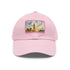 London Skyline watercolor baseball cap with white/light brown patch.