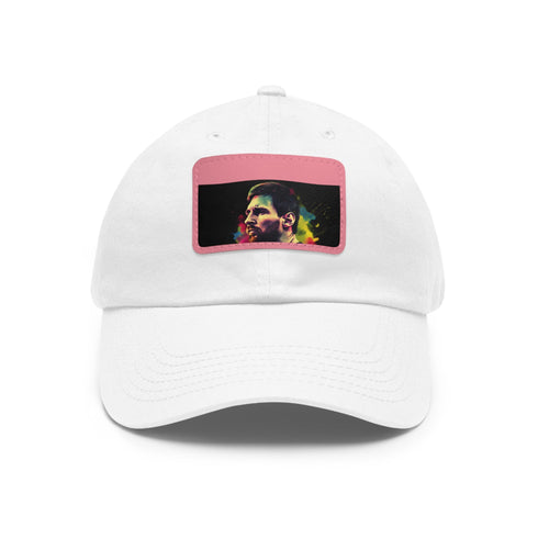 Messi Neon Splash Cap in White with Light Brown patch.