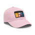 Neon Dream Margot Cap in White with Light Brown Rectangle Patch.