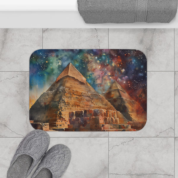 Ancient Egyptian Pyramid Bath Mat for Home & Bathroom Decor.