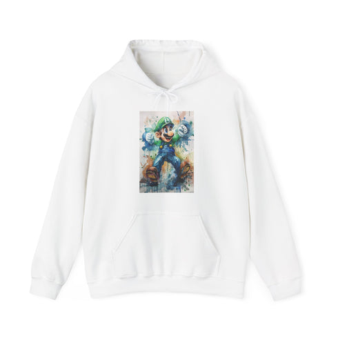 Luigi Ghost Hunting Navy Hoodie; Men's and Women's Regular fit.