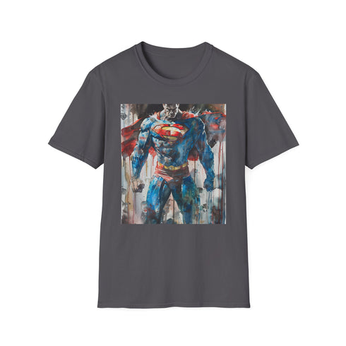 Superman T-Shirt in Charcoal, Small - Crew Neck, Regular Fit.