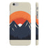 Minimalist mountain landscape phone case, glossy finish for iPhone 7/8 Plus.
