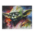 Yoda Neon Watercolor Puzzle - Vibrant Star Wars jigsaw puzzle for fans, challenging and colorful