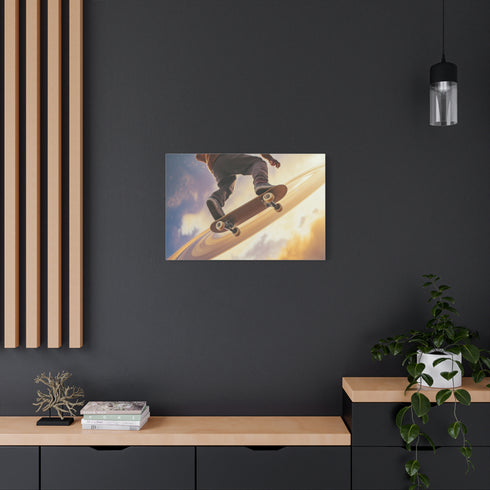 Skateboarder Riding on Rings of Saturn (Edition II) — Canvas Wall Art — Product Detail View 8