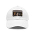 George Clooney baseball cap in white with light brown patch variant.