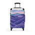 Lavender Fields Small Black Suitcase with Seamless Flower Pattern