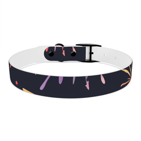Vibrant Festive Fireworks Dog Collar, Black Onyx, Medium Size
