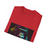 Vibrant charcoal t-shirt featuring watercolor gorillas in jungle-inspired design