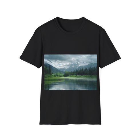 Alaska Adventure Landscapes Tee in Charcoal, Ideal for Outdoor Enthusiasts