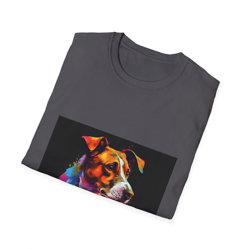 Playful Jack Russell Terrier Charcoal T-Shirt, Crew Neck, Regular Fit.
