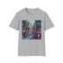 Vintage video game vibes charcoal t-shirt with pixelated characters design.