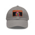Vibrant watercolor neon baseball cap with light brown patch.