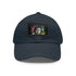 Neon watercolor Paul McCartney baseball cap, white with light brown patch.