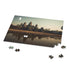 Artistic Angkor Wat jigsaw puzzle with intricate ancient details.