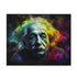 Neon Einstein Jigsaw Puzzle – Colorful watercolor portrait puzzle for art lovers.