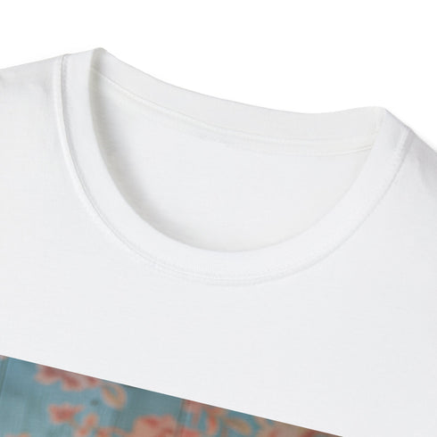 Charcoal vintage camera t-shirt with scattered film reel design cotton crew neck