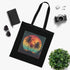 California Dreaming Tote Bag in Black Cotton with Sunset Palm Trees