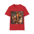 Softstyle Red Cotton Unisex T-Shirt with Crew Neck and Regular Fit