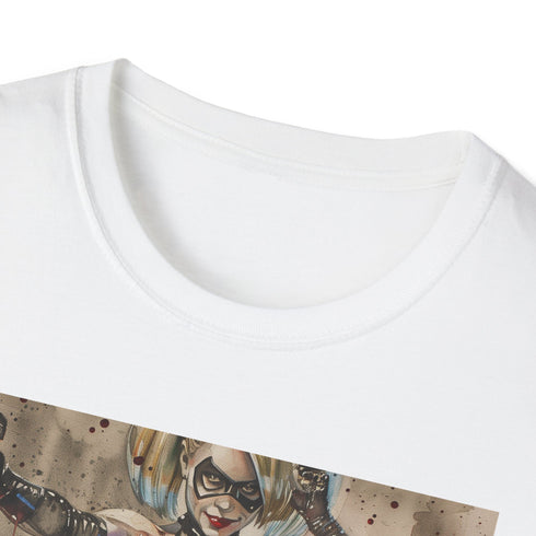 Harley Quinn t-shirt in charcoal for summer style.