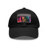 Neon watercolor dreams baseball cap with rectangle patch in white/light brown.