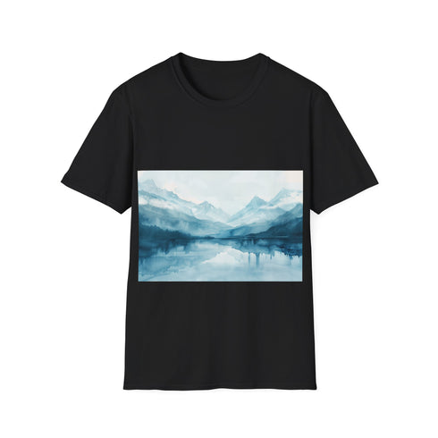 Alaska Beauty Watercolor Tee Charcoal Cotton T-shirt Crew Neck Summer Favorite