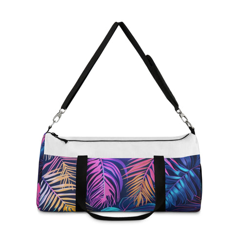 Neon Tropic Small Duffel Bag with Palm Tree Print