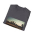 Charcoal cotton crew neck T-shirt with Angkor Wat silhouette design