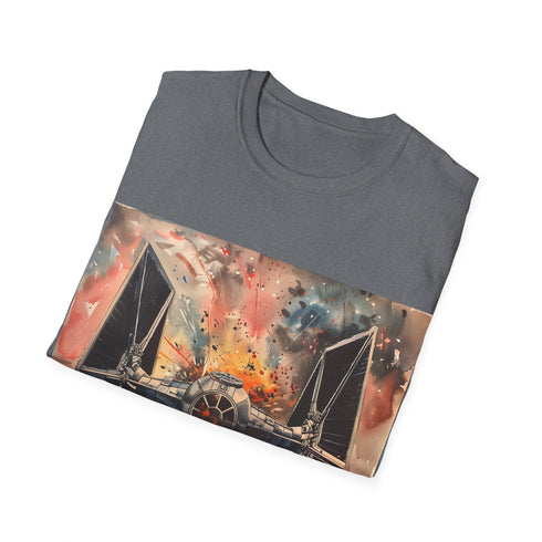 Charcoal Star Wars Tie Fighter Tee: Dark Side-inspired crew neck t-shirt.