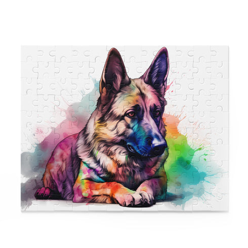 Adorable German Shepherd jigsaw puzzle with vibrant colors and intricate details