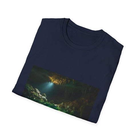 Subterranean Tapestry of Light and Shadow T-Shirt in Charcoal, Size Small