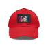 Colorful neon watercolor Ronaldo cap with white/light brown patch.