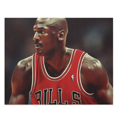 Jordan Bulls Jigsaw Puzzle with Michael Jordan in Chicago Bulls jersey.